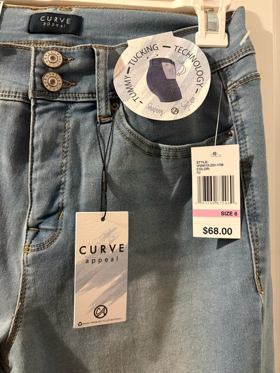 Curve Appeal Denim - Curve Appeal High-Rise Light Blue Tummy-Tucking Jeans